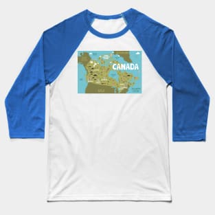 Canada illustrated map Baseball T-Shirt